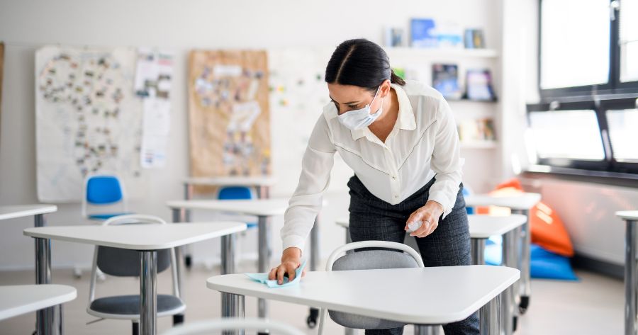 how to clean classroom desk