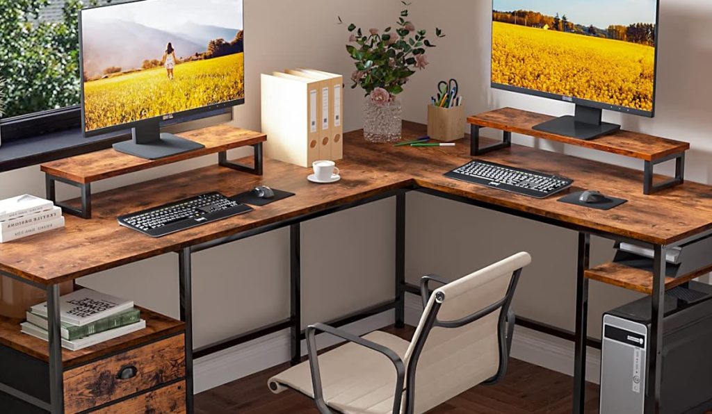 desks for dual monitors