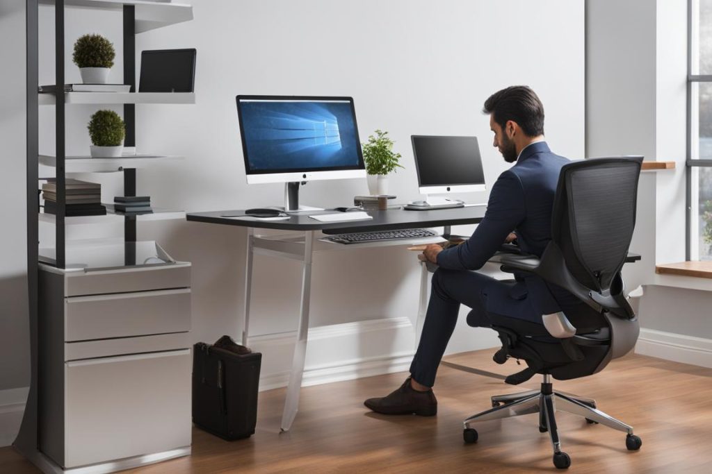 how to sit at a desk properly