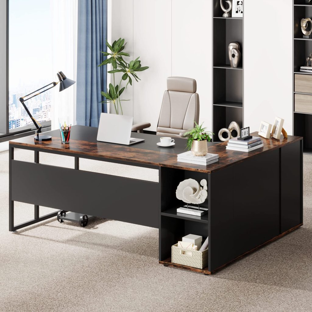 Tribesigns Executive Desk with Cabinet Storage