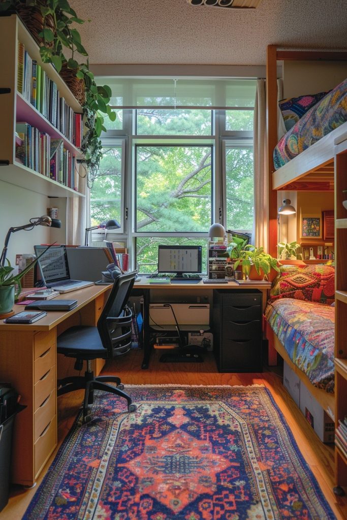 Multi-Functional Dorm Desk at Window
