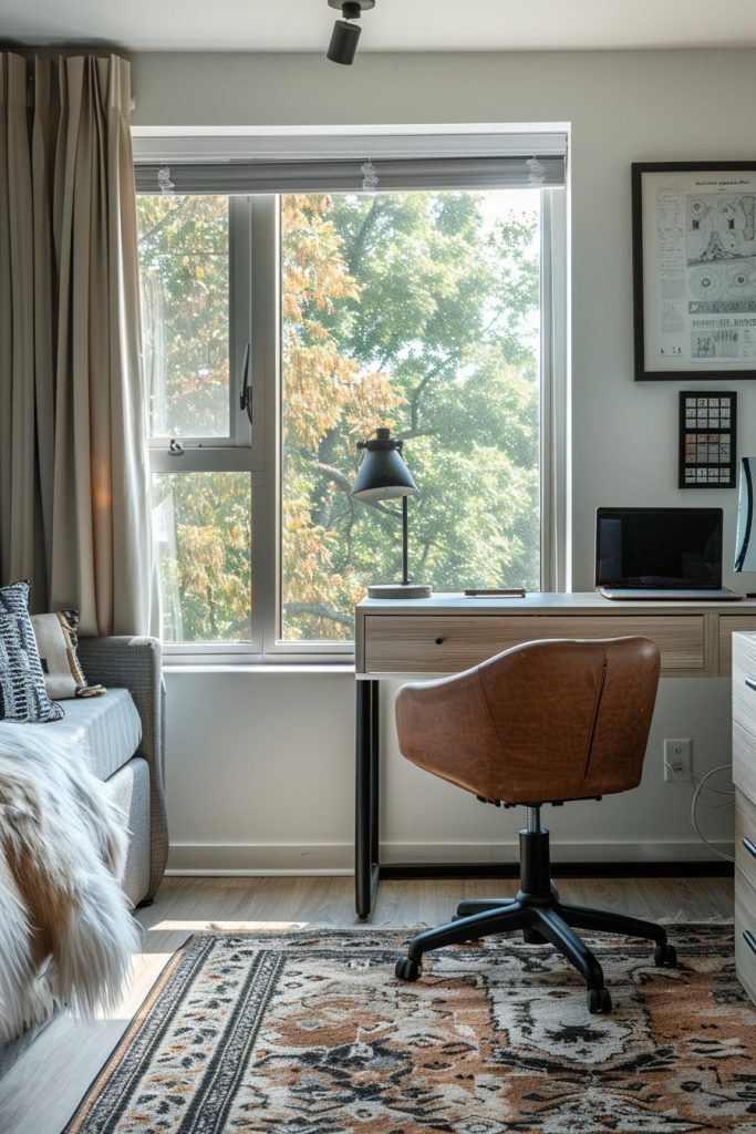 Simple and Stylish Dorm Window Workspaces