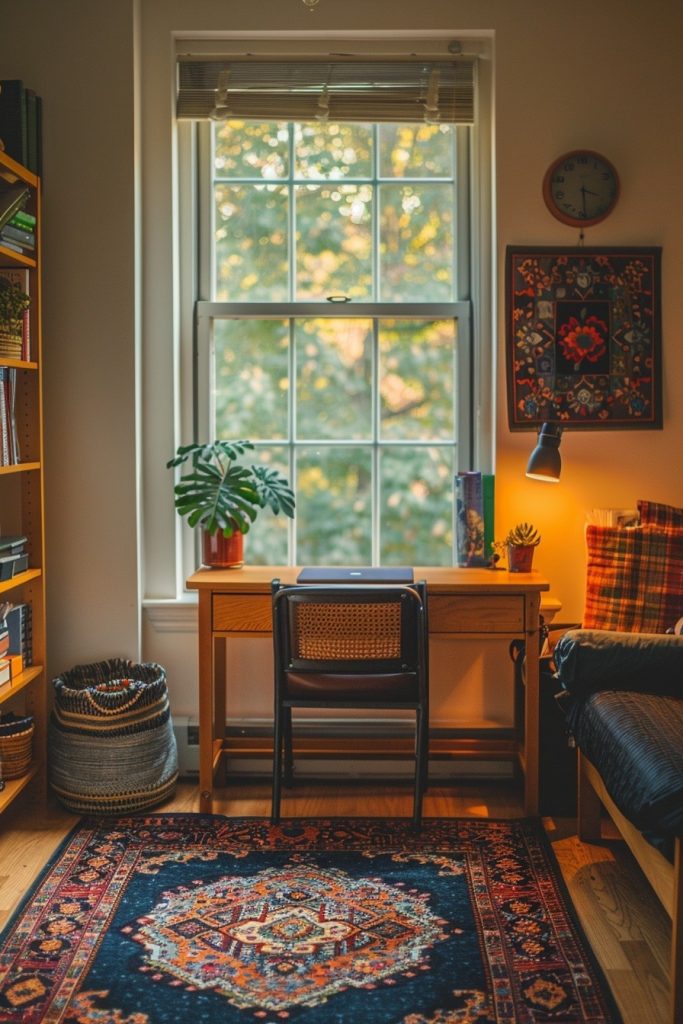 Warm and Inviting Dorm Desk by the Window