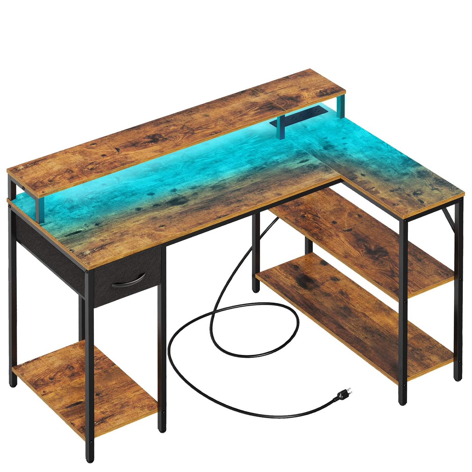 SUPERJARE L Shaped Gaming Desk