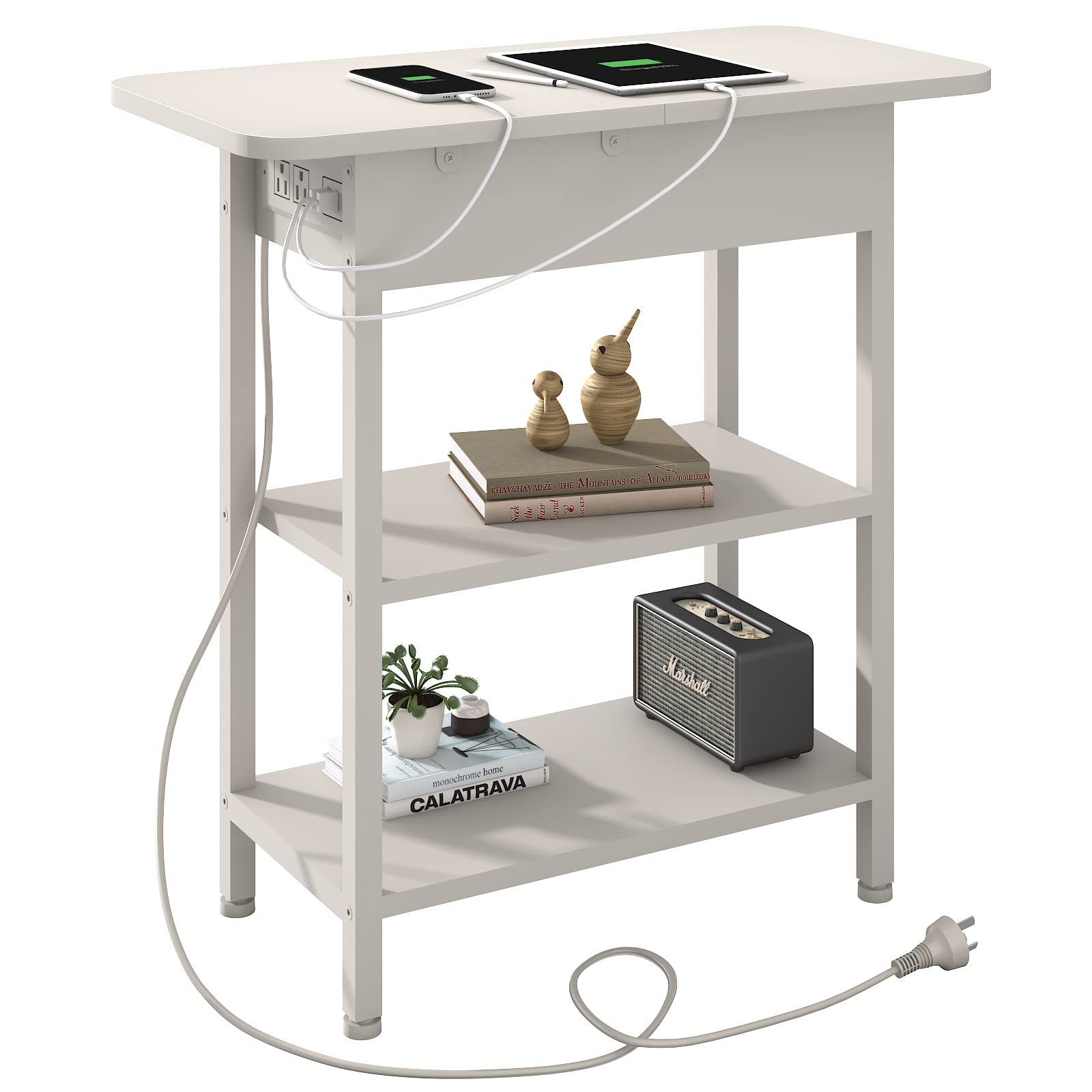 LIDYUK End Table with Charging Station