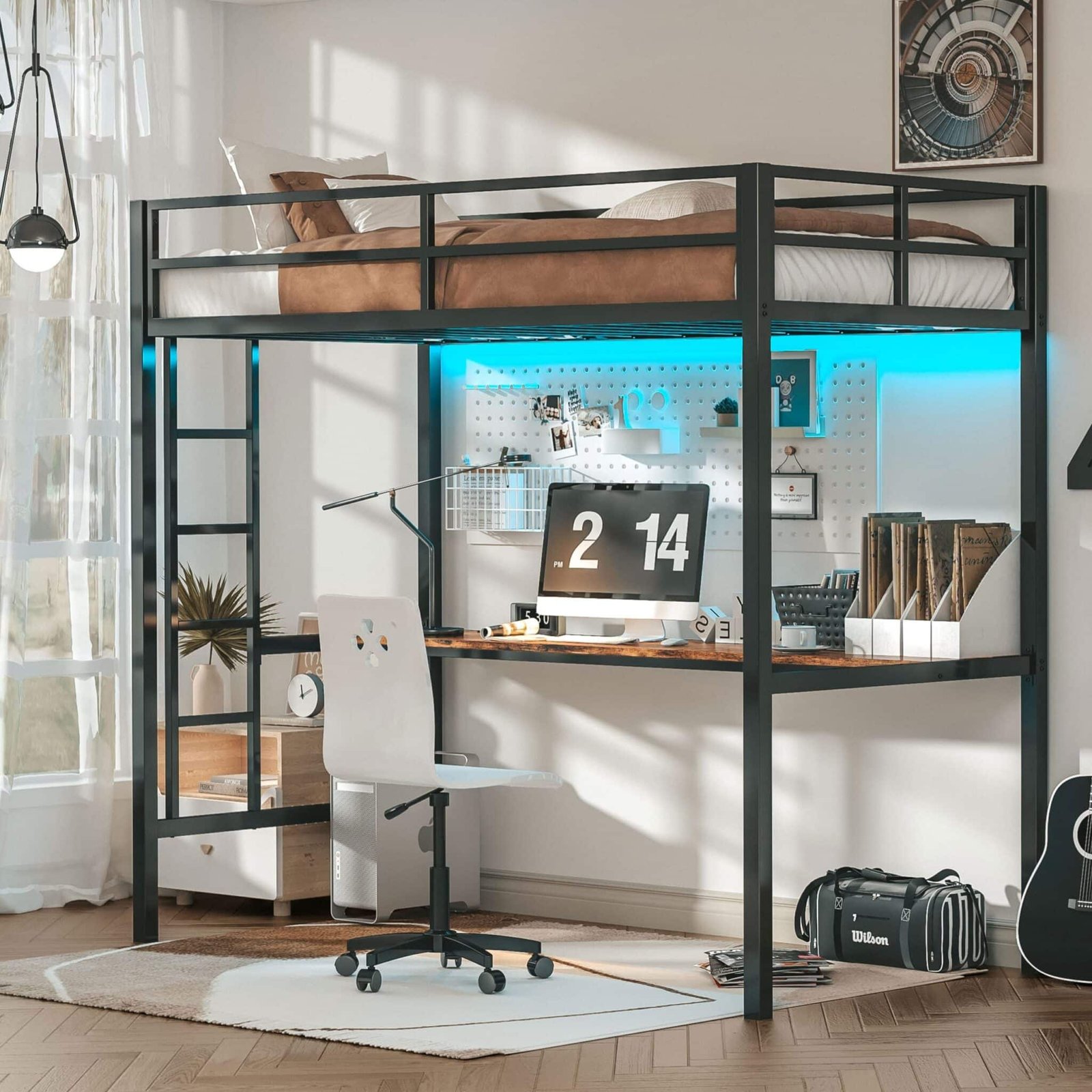 LIKIMIO Loft Bed Twin Size with Desk