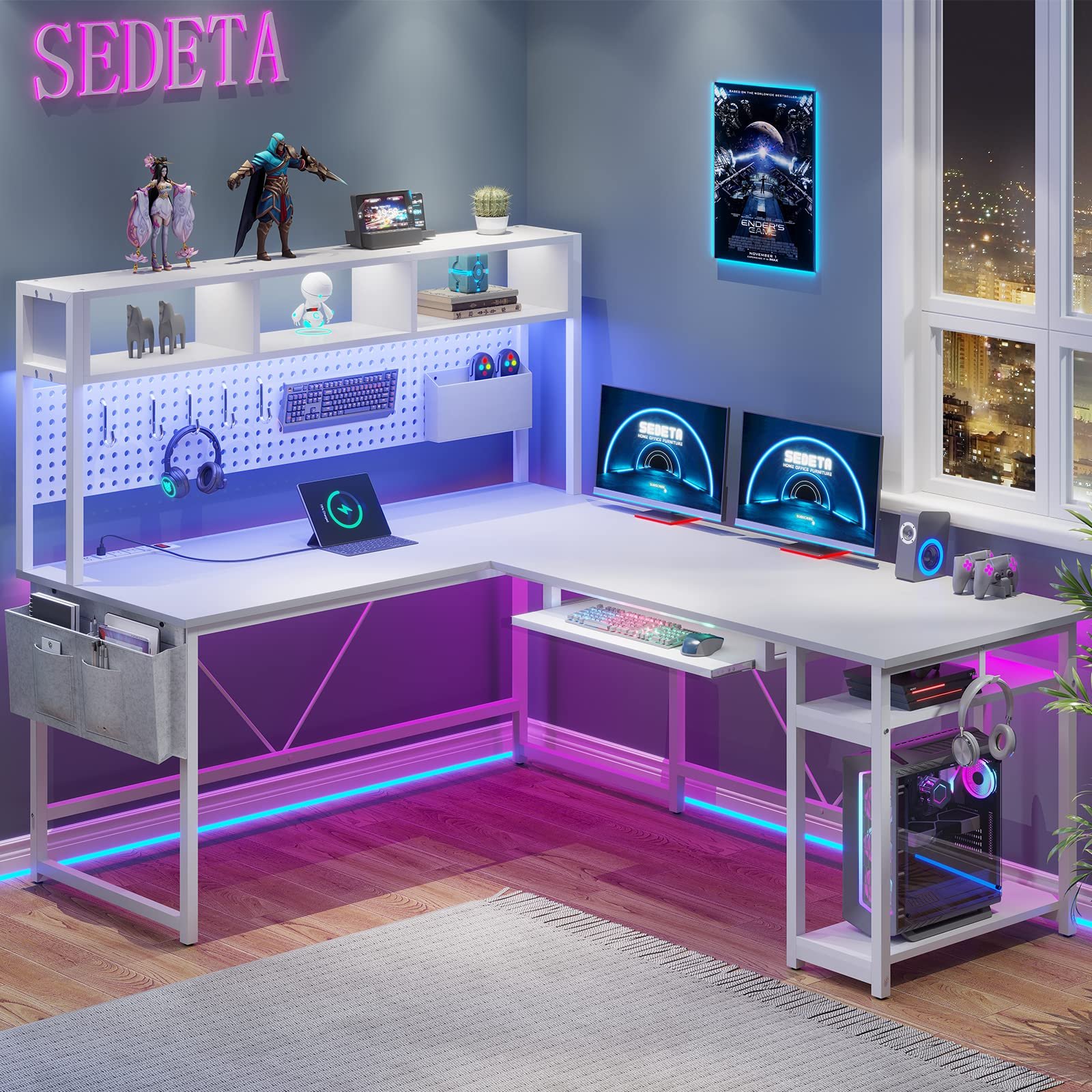 SEDETA L Shaped Gaming Desk