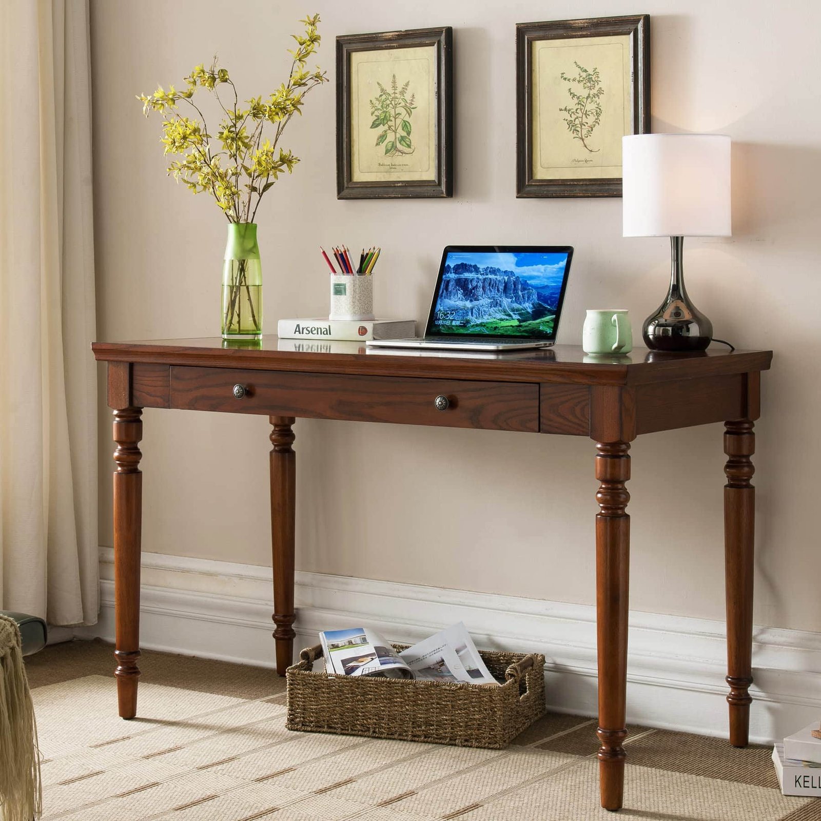 Leick Home Farmhouse Oak Laptop Desk