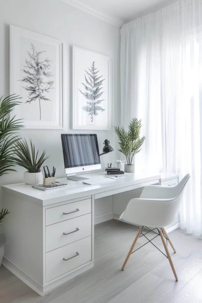 All-White Minimal Workspace