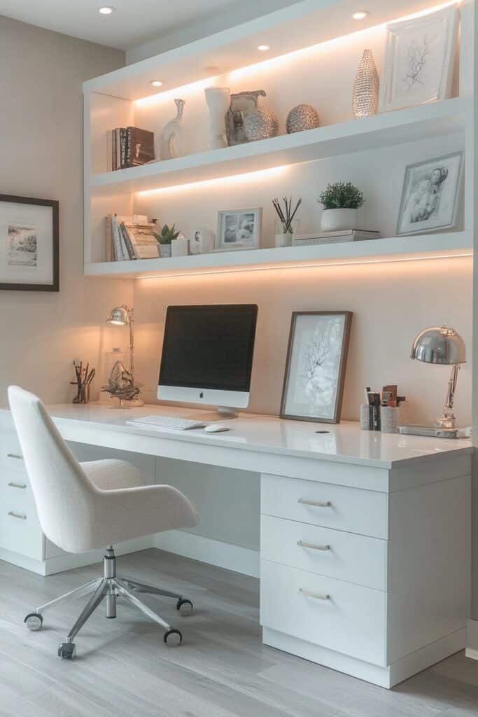 All-White Productivity Space