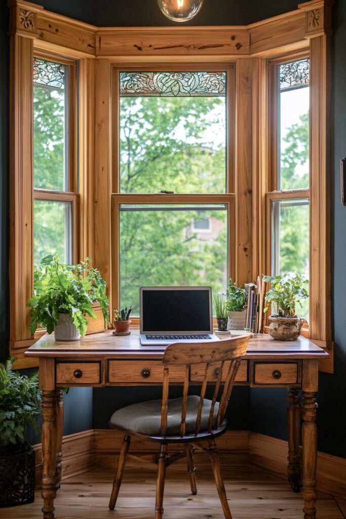 Bay Window Desk Setup