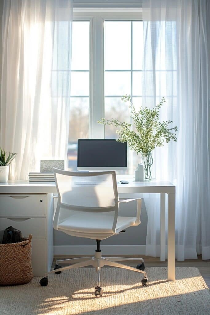 Bright Window Desk Setup