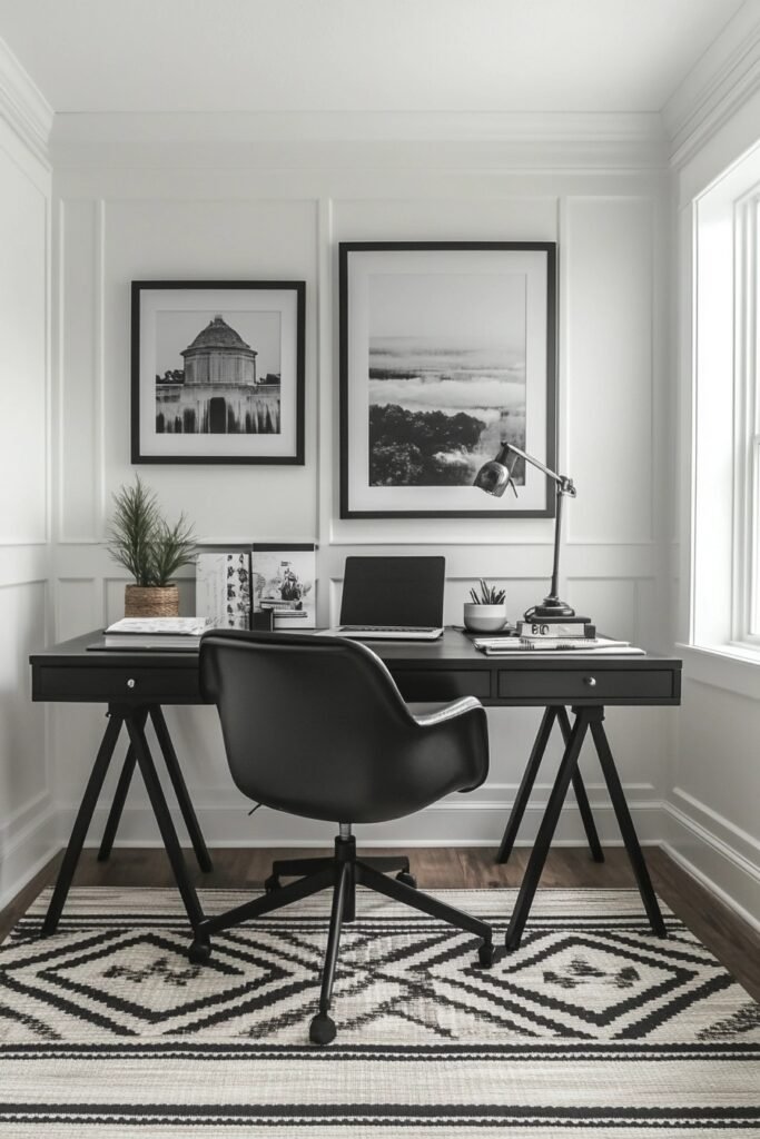 Chic Monochrome Office Area