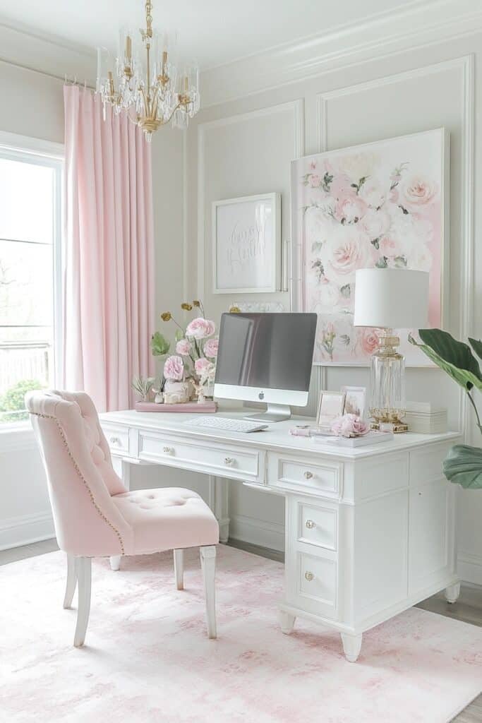 Chic and Stylish Feminine Home Offices