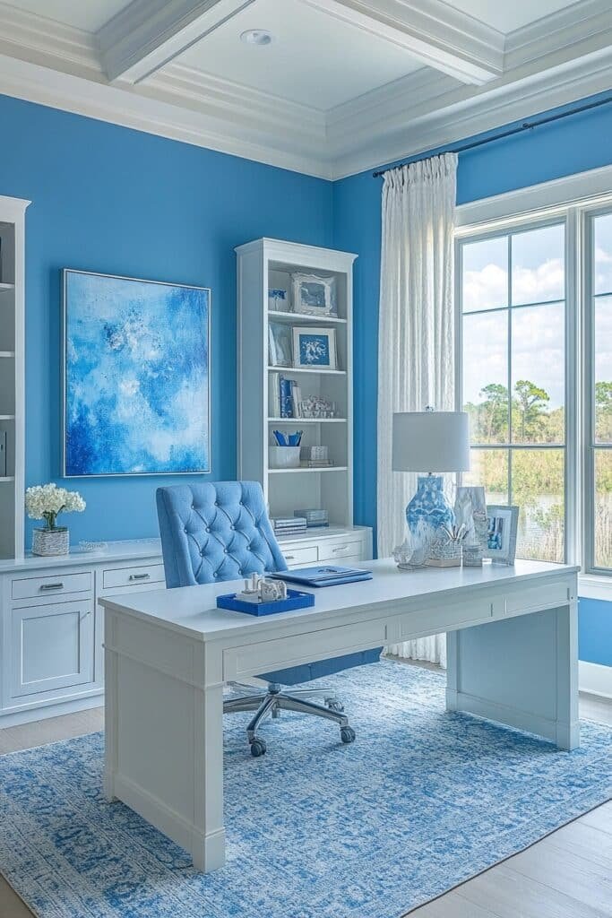 Classic Blue and White Office