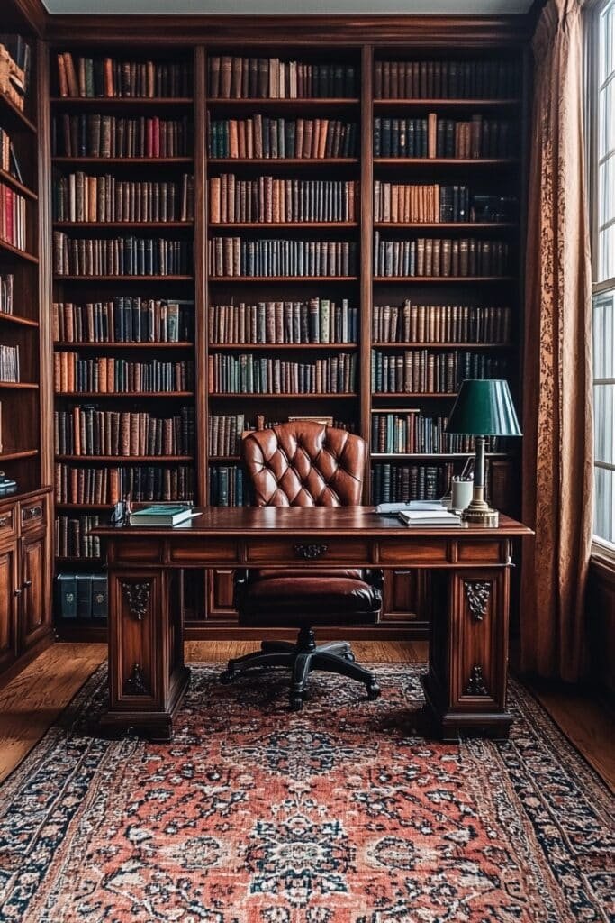 Classic Library Style Home Office