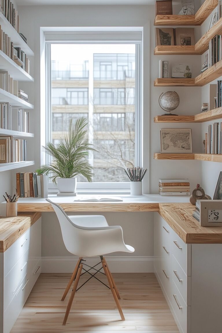 Curated visual reference: 29 White And Wood Office Decor Ideas For A Chic Photo Inspiration