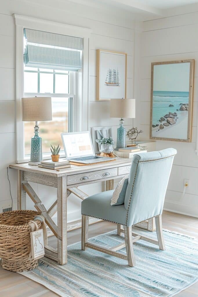 Coastal Style Home Office Designs