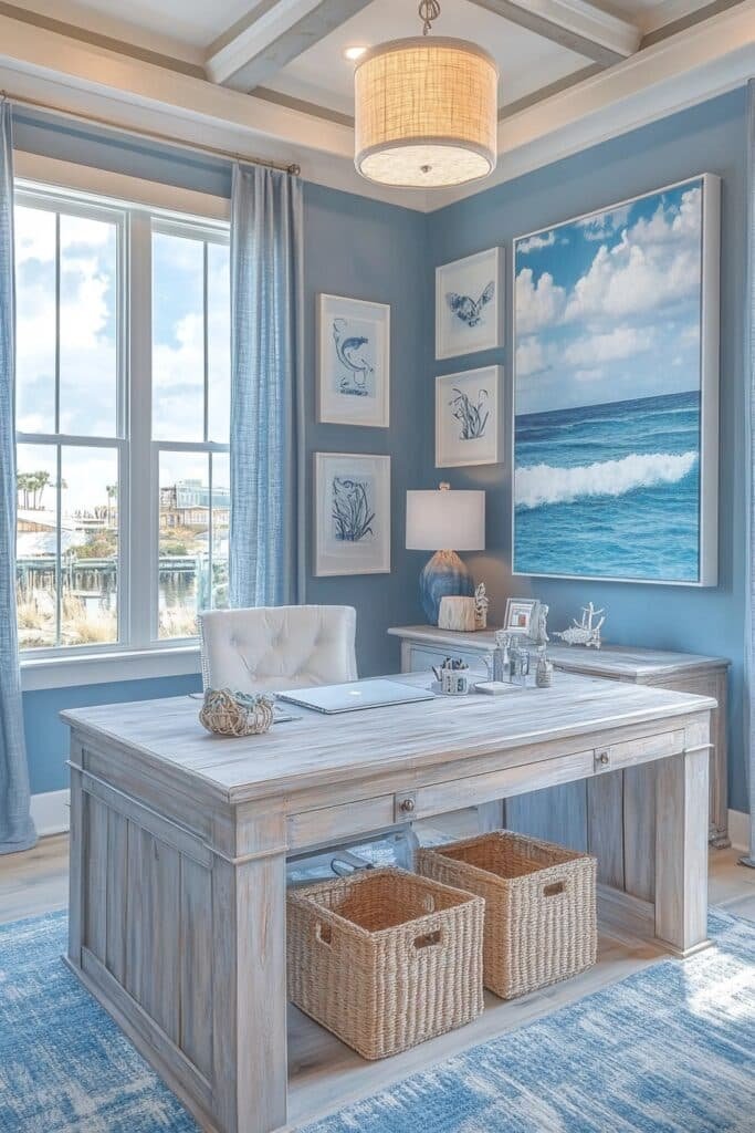 Coastal Theme Home Office