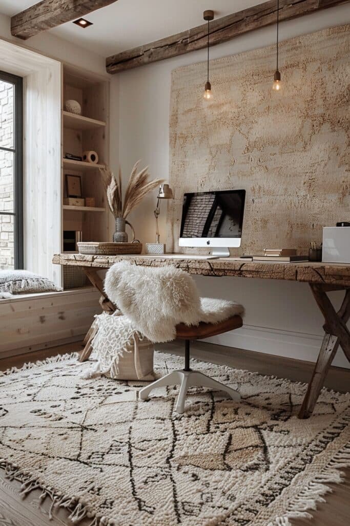 Comforting Textured Decor Office