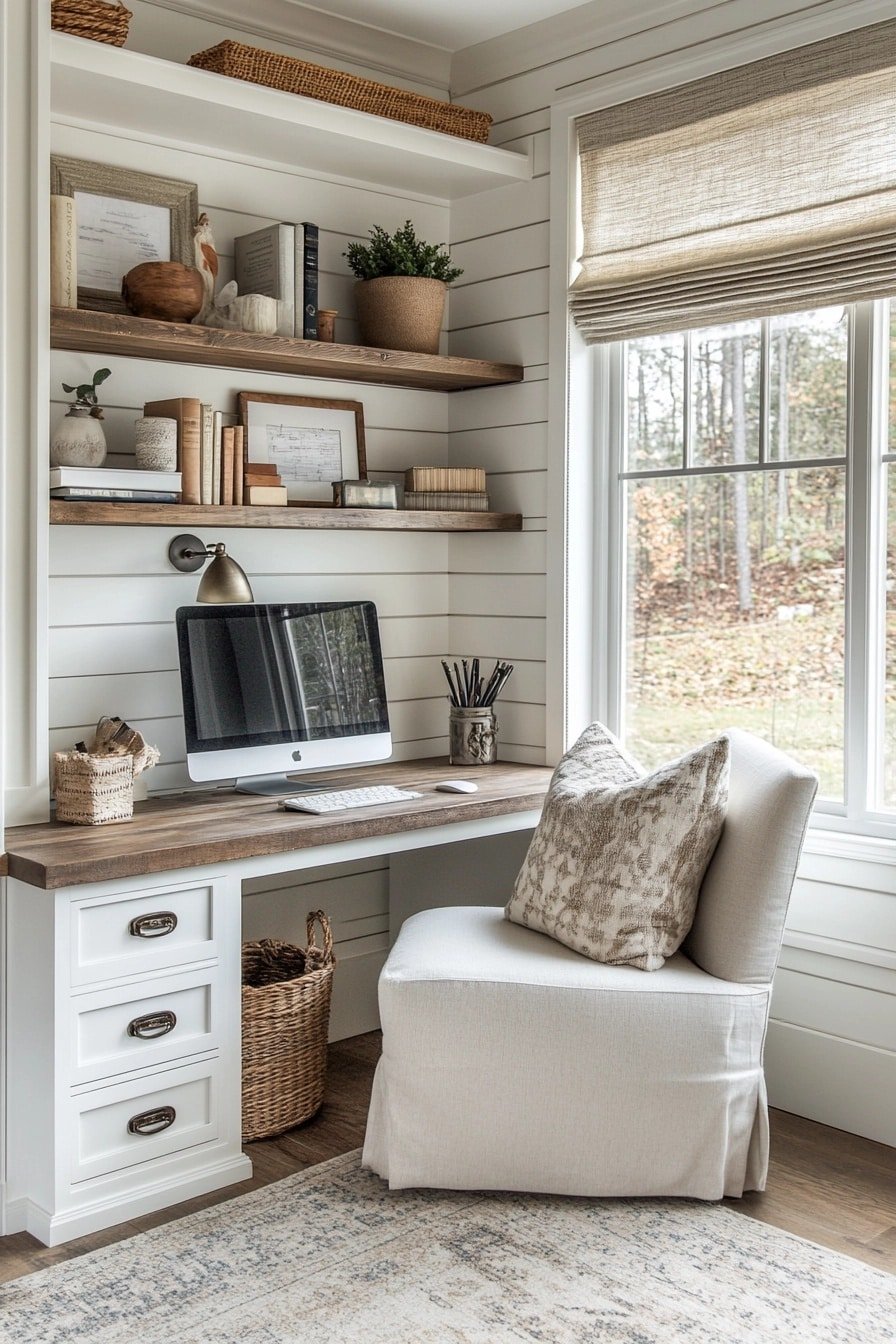 29 Small Home Office Farmhouse Style Ideas for a Cozy Workspace - DeskHive