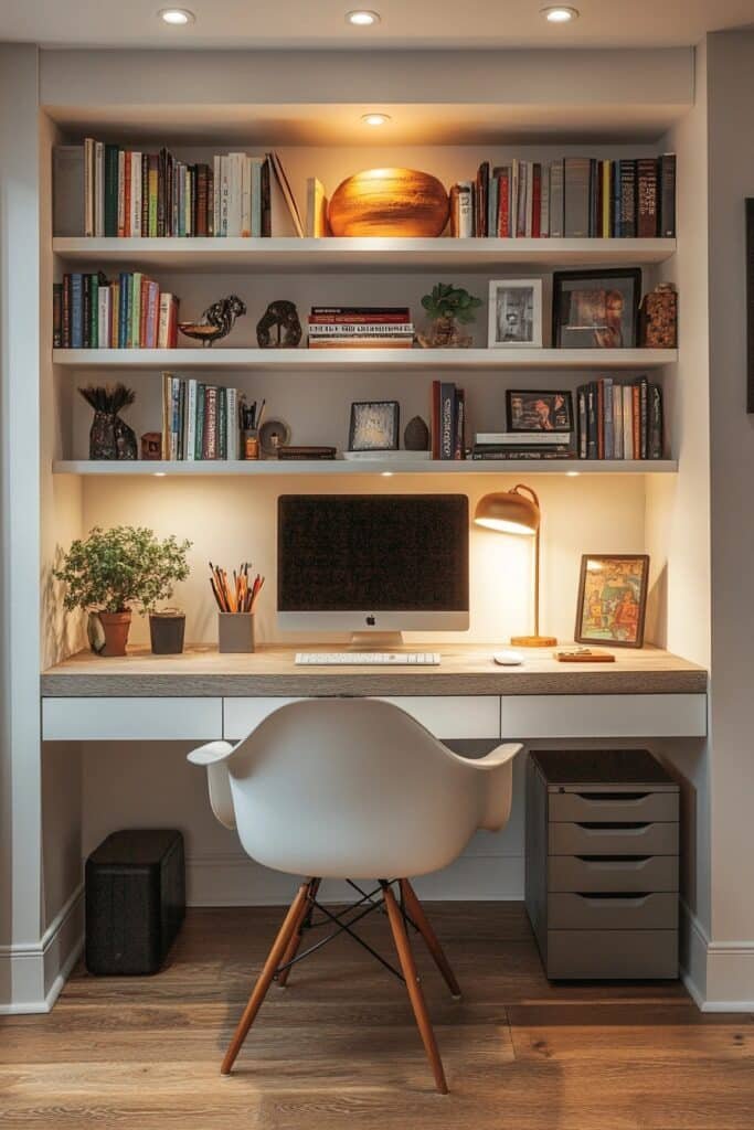 Contemporary Shelf Desk Environment