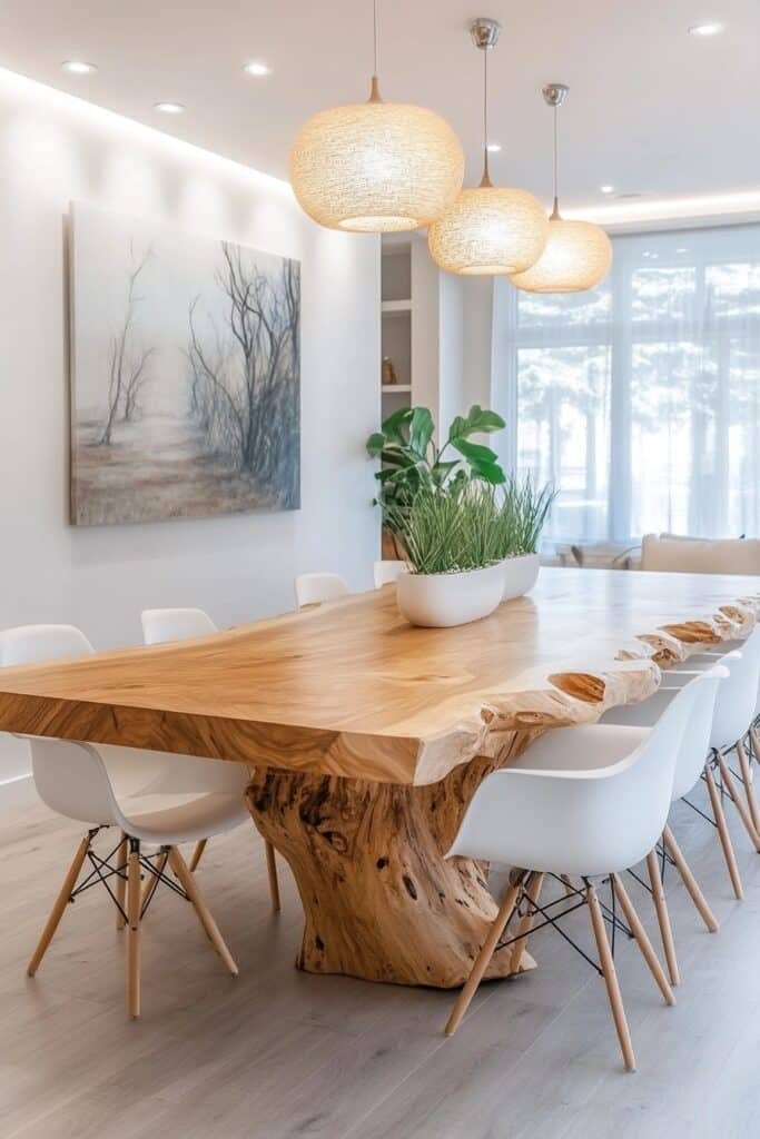 Contemporary White and Natural Wood Office