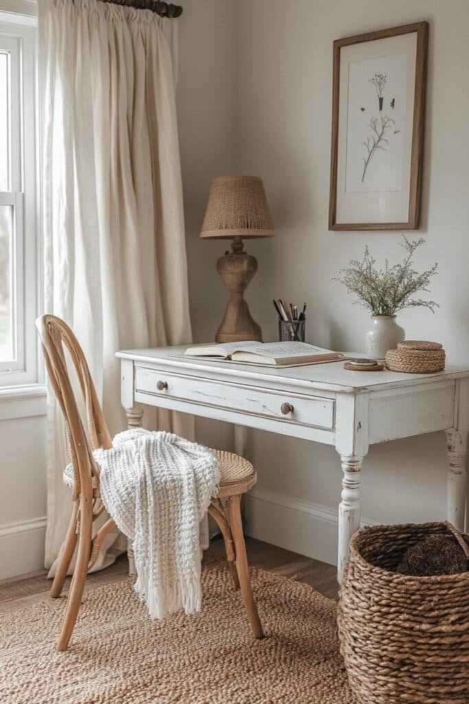 Cottage Farmhouse Small Desk Area