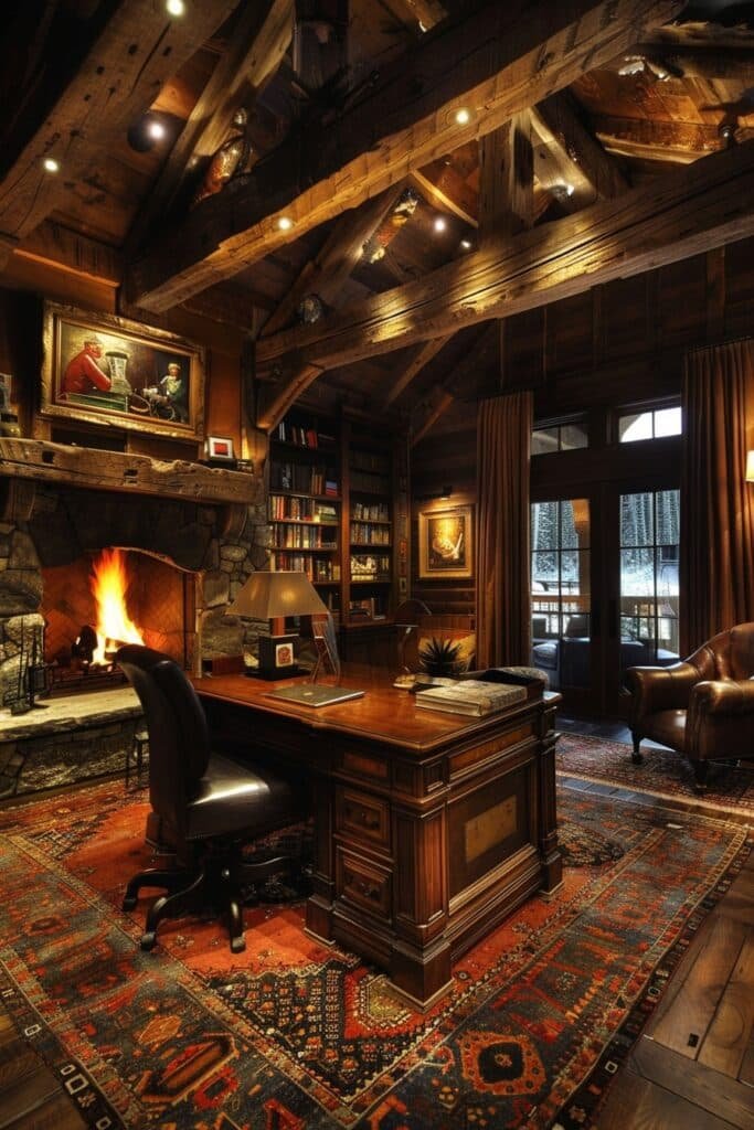 Cozy Chalet Style Home Office