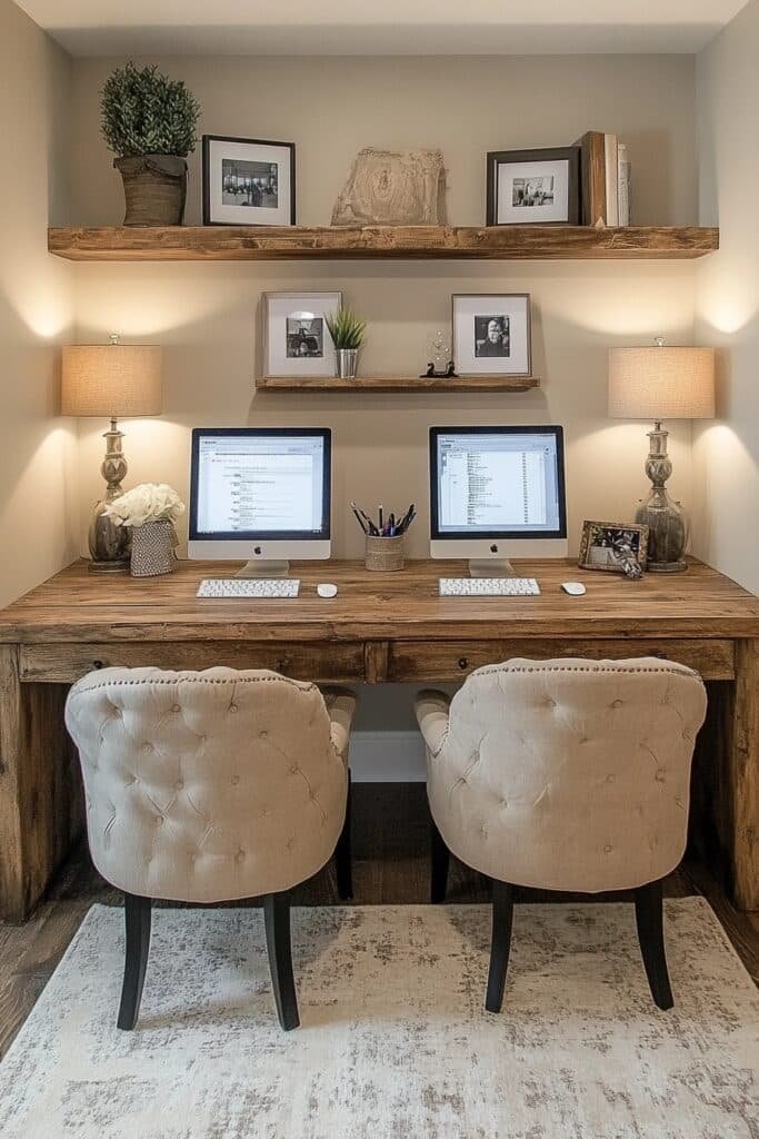 Cozy Dual Desk Arrangement