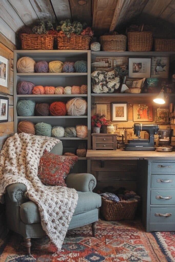 Cozy Knitter’s Corner Office