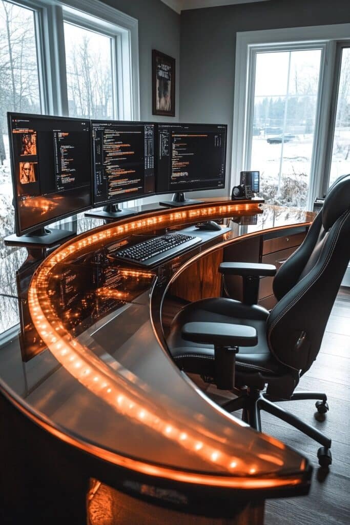 Curved Desk Configuration