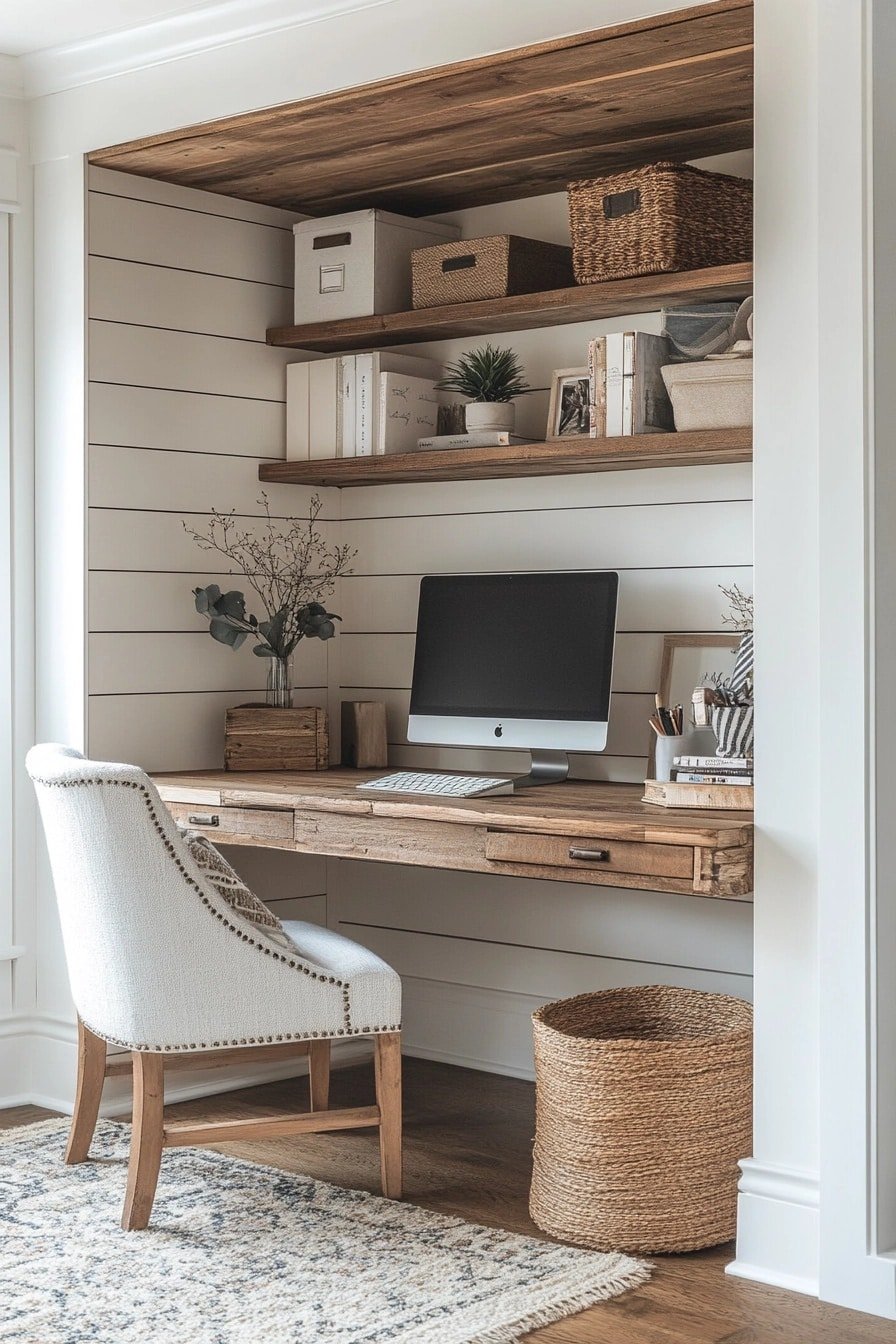 29 Small Home Office Farmhouse Style Ideas for a Cozy Workspace - DeskHive