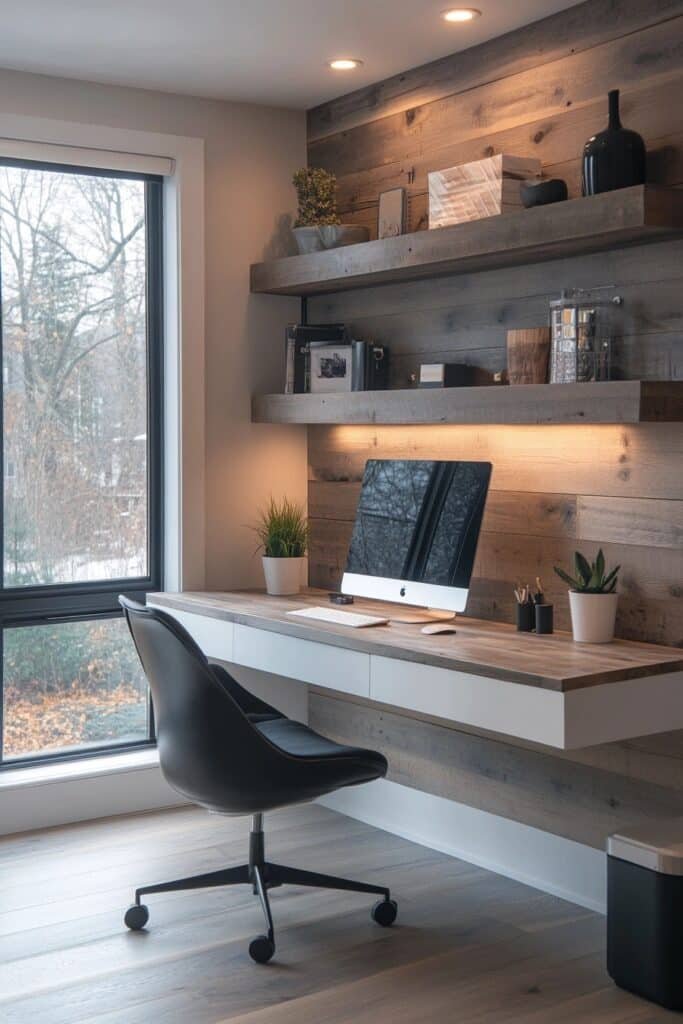 Floating Desk with Hidden Storage