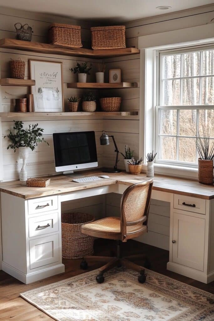 Functional Farmhouse Office Corner