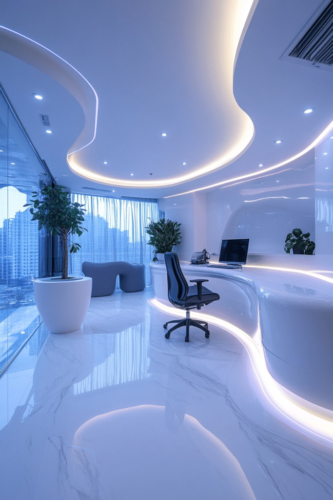 Futuristic Tech-Focused Office