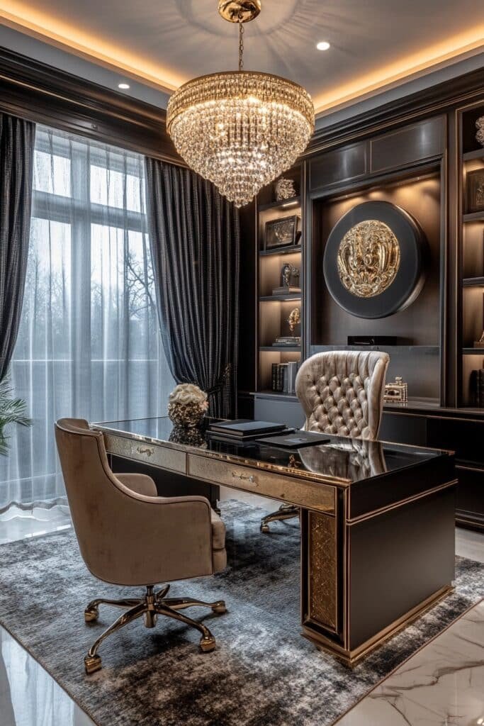 Glam and Luxe Home Office Designs