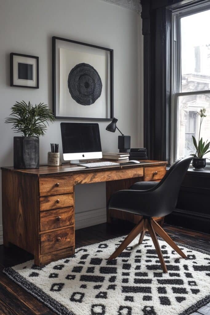 High Contrast Home Office Design