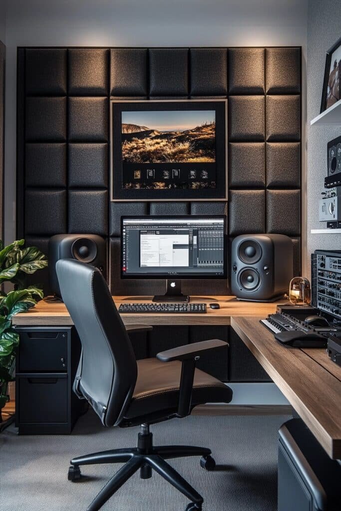 Home Office with Acoustic Panels