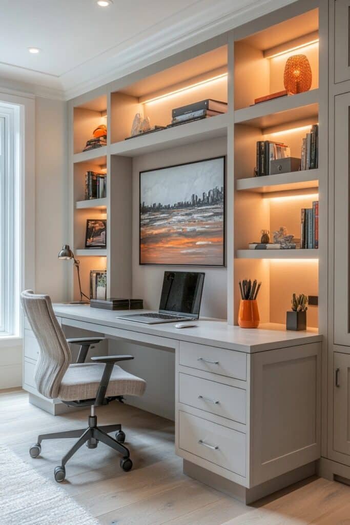 Home Office with Built-In Storage Solutions