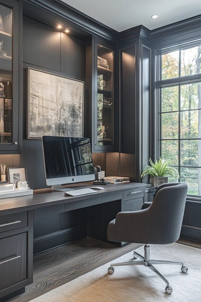 Home Office with Built-In Tech