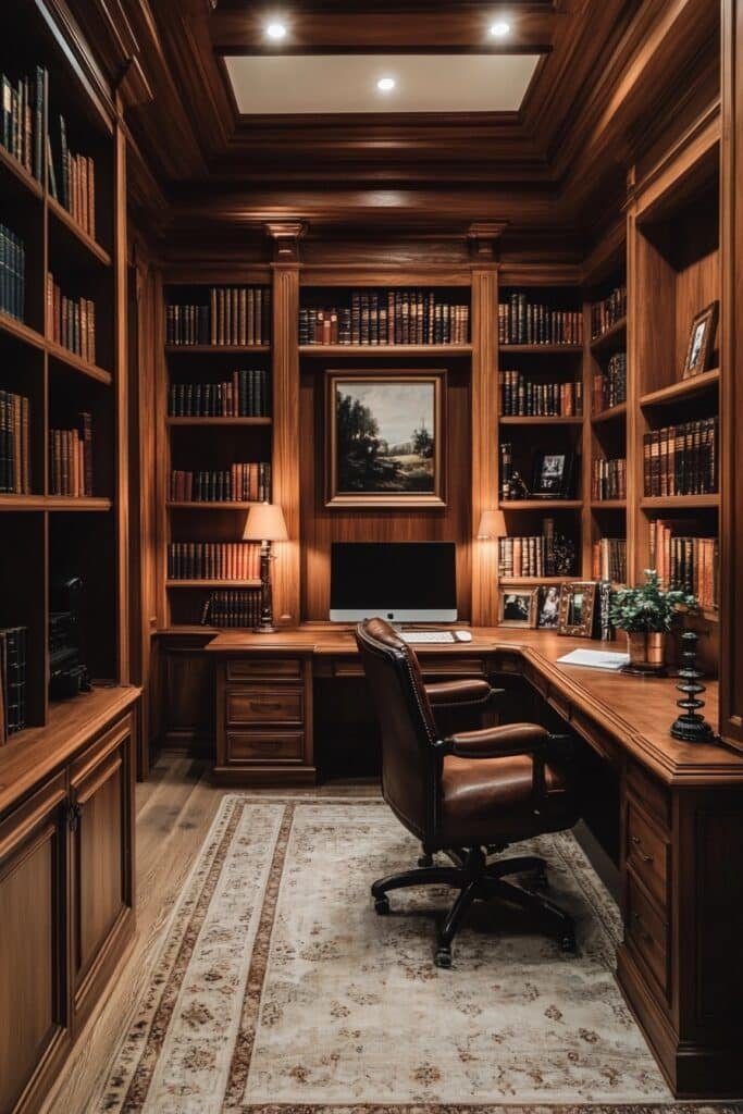 Home Office with Library Integration