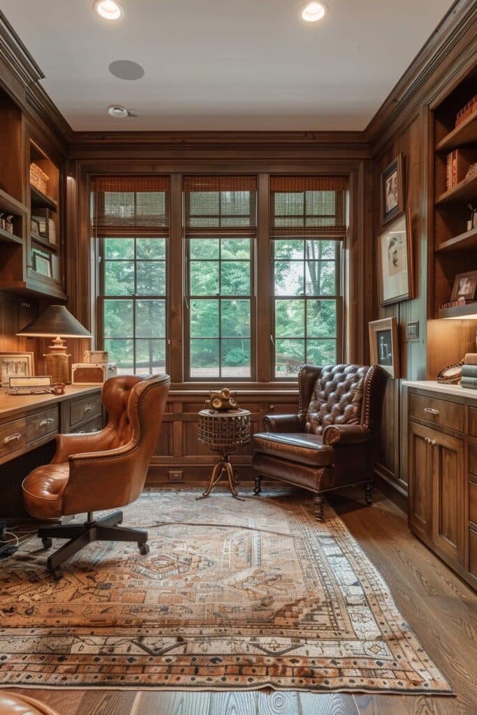 Inviting Earth-Toned Home Office