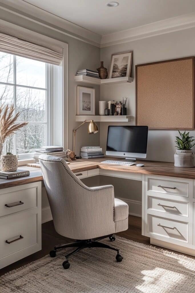 L-Shaped Desk Layout for Productivity