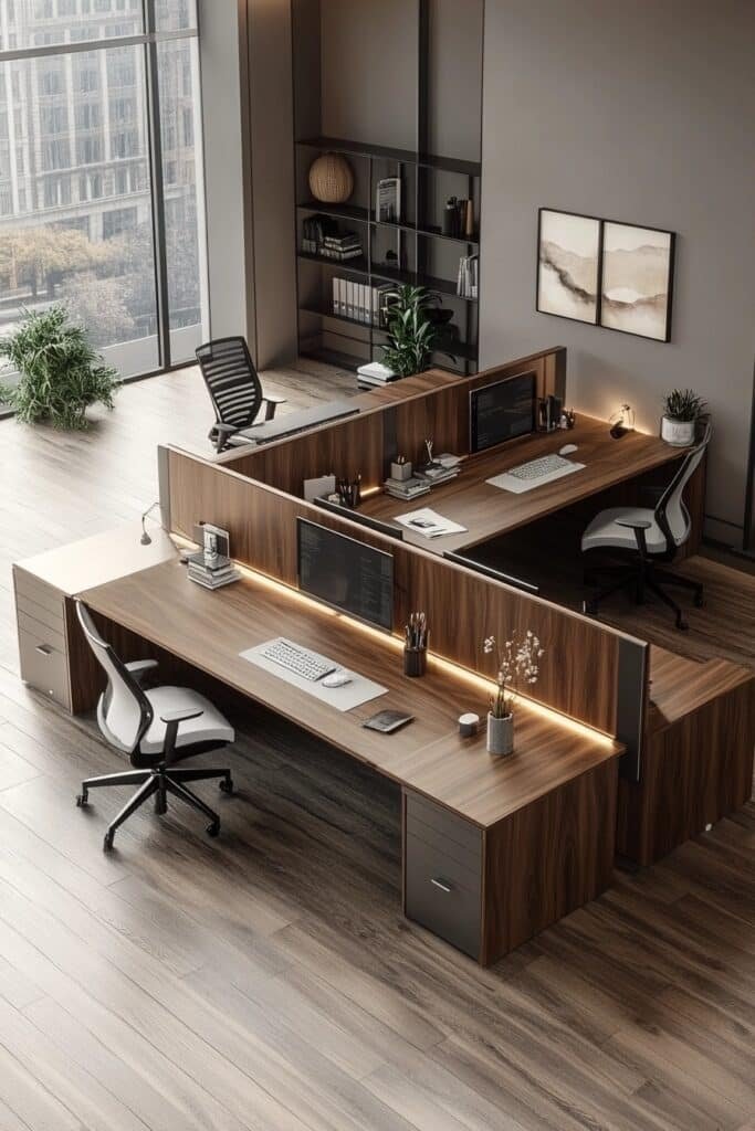 L-Shaped Partner Desk Layout