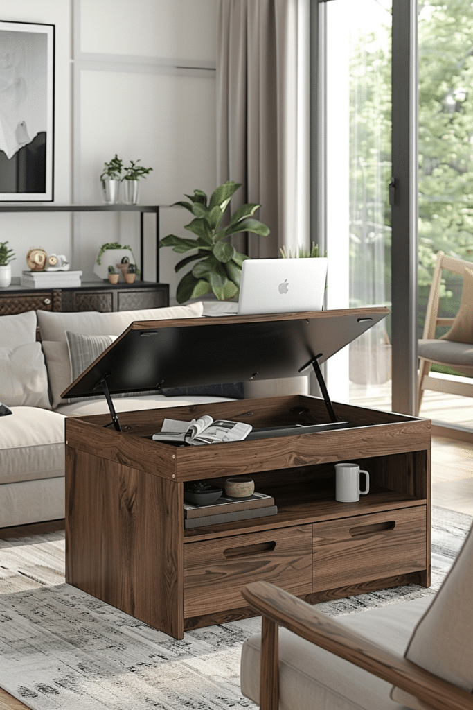 Lift-Top Coffee Table Desk