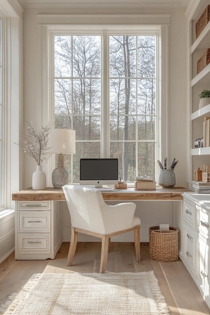 Light and Airy Farmhouse Office