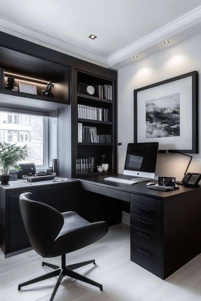 Minimalist Black and White Home Office Ideas