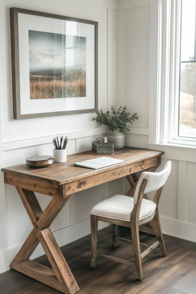 Modern Farmhouse Compact Desk Setup