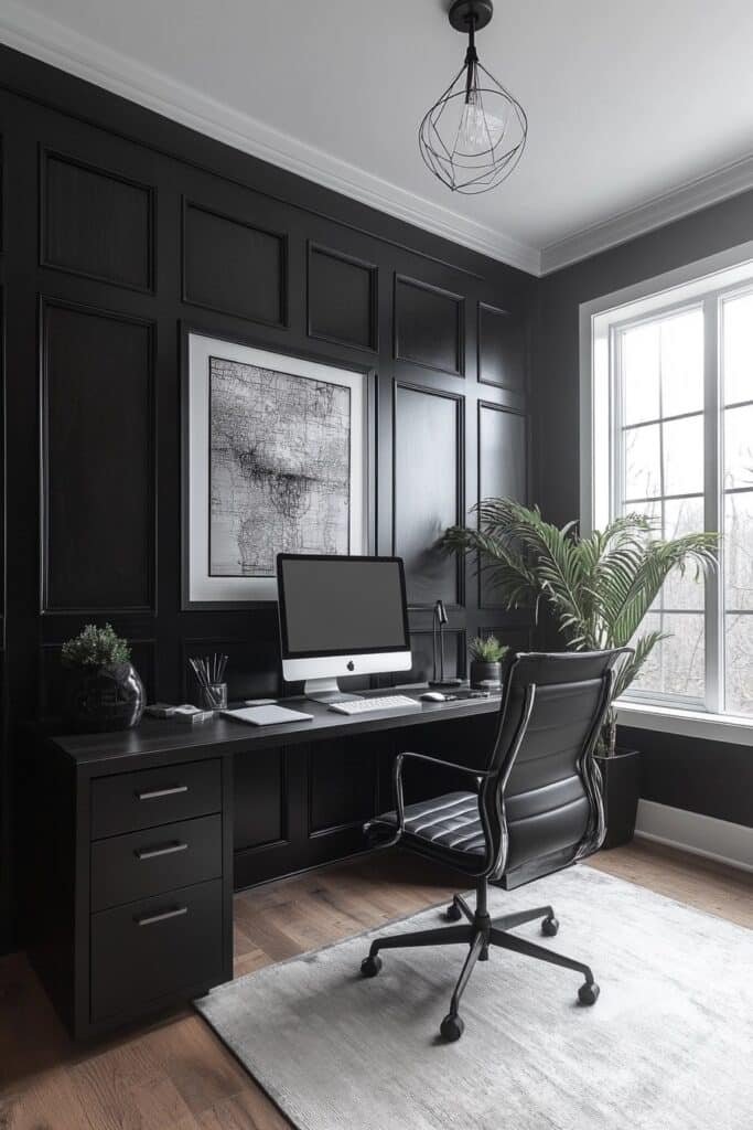 Modern Home Office with Monochrome Themes